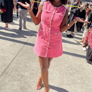 Barbie pink tweed dress
